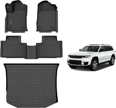 AIPOIL®TPE Floor Mats & Cargo Liner Custom for 2013-2019 Ford Escape (S/SE/Titanium/SEL) | Fits 1st & 2nd Row & Trunk | All Weather Protection | Full Set Accessories, Black.… in Saudi Arabia