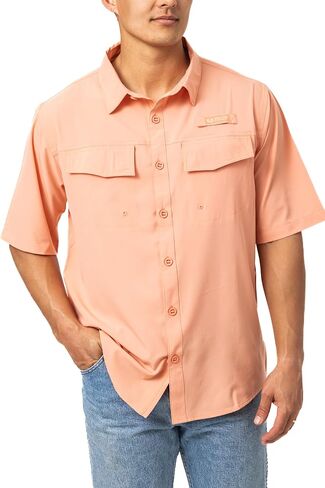 Realtree Men's Short Sleeve Performance Tech Vented UPF 50+ Sun Protection Fishing Shirts in Saudi Arabia