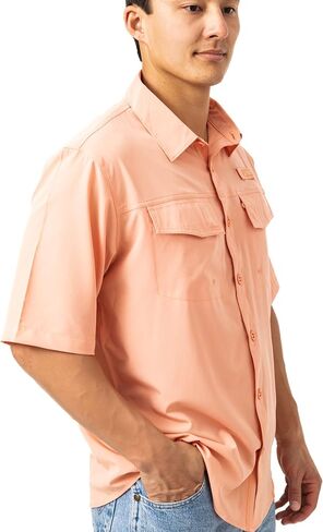 Realtree Men's Short Sleeve Performance Tech Vented UPF 50+ Sun Protection Fishing Shirts in Saudi Arabia