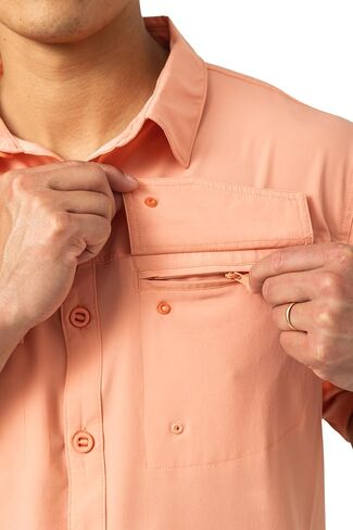 Realtree Men's Short Sleeve Performance Tech Vented UPF 50+ Sun Protection Fishing Shirts in Saudi Arabia