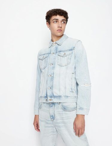 A | X ARMANI EXCHANGE Men's Basics by Armani Classic Jacket, Indigo Denim, Small in Saudi Arabia