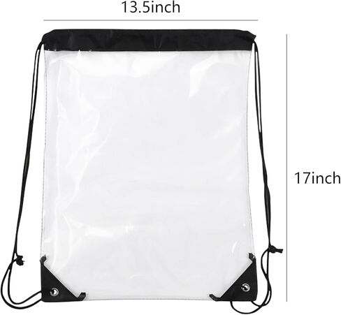 2 Pack Clear Drawstring Bags for Stadium Events,See Through Waterproof PVC Backpack for Men and Women,Ideal for Colleges Sport Event,Concert,Festivals in Kuwait