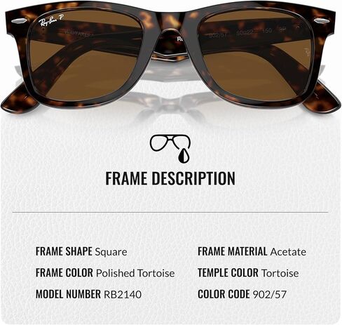 Ray-Ban RB2140 Original Wayfarer Classic Polarized Square Shape Sunglasses for Men and Women-Timeless Classic Sun Glasses with Modern Elegance-Premium UV Protection-Designer Men's & Women's Sunglasses in Saudi Arabia