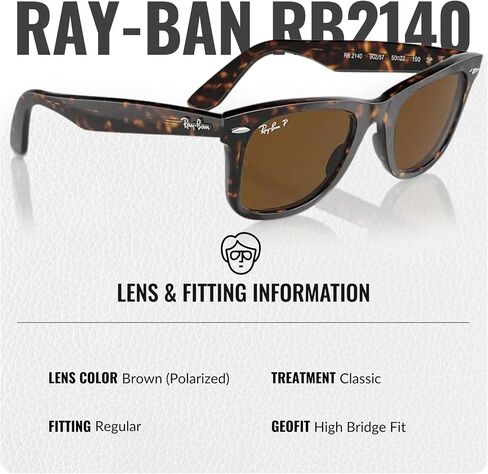 Ray-Ban RB2140 Original Wayfarer Classic Polarized Square Shape Sunglasses for Men and Women-Timeless Classic Sun Glasses with Modern Elegance-Premium UV Protection-Designer Men's & Women's Sunglasses in Saudi Arabia