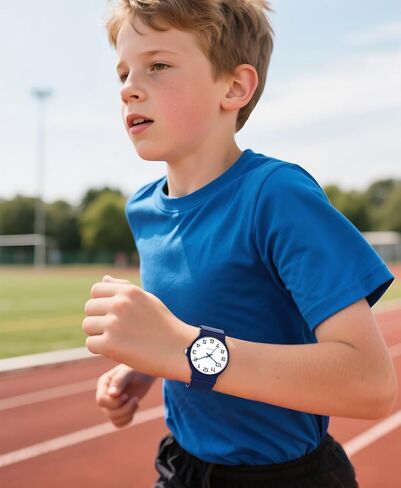 Kids Analog Watch, 30M Waterproof, Thin Dial Kids Watch, Easy to Read Children's Watch, Simple Sports Watch for Boys, Girls and Teenagers, for Ages 5-15 Kids Great Birthday Gifts Christmas Day in Kuwait