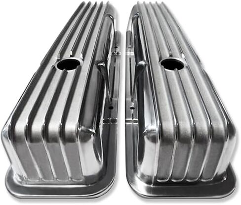 Tall Valve Covers for SBC 283 305 327 350 400 1958-1986 and 12" Oval Air Cleaner Full Finned Polished in Saudi Arabia