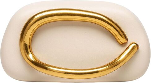 Evening Acrylic Clutch Purses for Women Evening Handbags Crossbody Purse PU Leather with Gold Oval Accent in Saudi Arabia