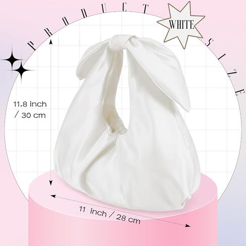 Clutch Purse for Women Bow Evening Bag Ruched Satin Handbag Top Handle Purse for Wedding Bachelor Bridesmaid Gifts in Saudi Arabia