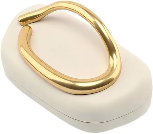 Evening Acrylic Clutch Purses for Women Evening Handbags Crossbody Purse PU Leather with Gold Oval Accent in Saudi Arabia