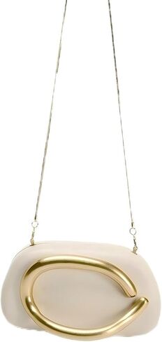 Evening Acrylic Clutch Purses for Women Evening Handbags Crossbody Purse PU Leather with Gold Oval Accent in Saudi Arabia