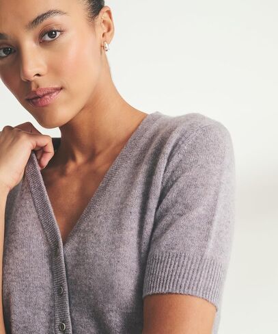 Womens Lightweight Cashmere Short Sleeve Cardigan in Saudi Arabia