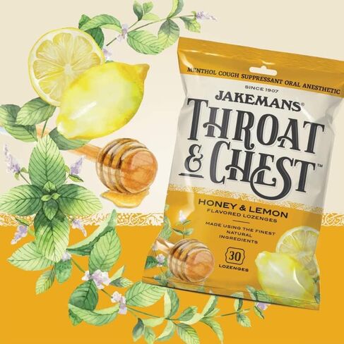 Jakemans Anise Throat & Chest Lozenges Cough Drops – Cough, Sore Throat and Seasonal Distress Soothing Relief – Liquid Drop Shape – 30 Count in Kuwait