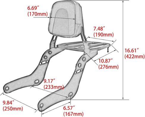 Motorcycle Accessories Passenger Detachable Backrest Sissy Bar With Luggage Rack For Honda Rebel CMX1100 CM1100 CM 1100 CMX 1100 2021 2022 2023 in Saudi Arabia