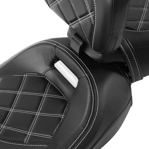 SLMOTO دراجة نارية راكب مقعد السائق مع ركاب Sissy Bar Backrest Tour Pack Pad Fit for Harley Davidson Touring Road King Street Glide Glide Tri-Glide 09-20 Trike 10-22 CVO Custom Bikes in Saudi Arabia