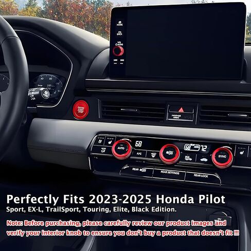 بالنسبة إلى إكسسوارات Honda Pilot 2023-2025 ، تغطي مقبض سبيكة الألومنيوم 6pcs مجموعة أدوات القمامة - Push Start و Configning & Volume Tune (Orange) in Kuwait