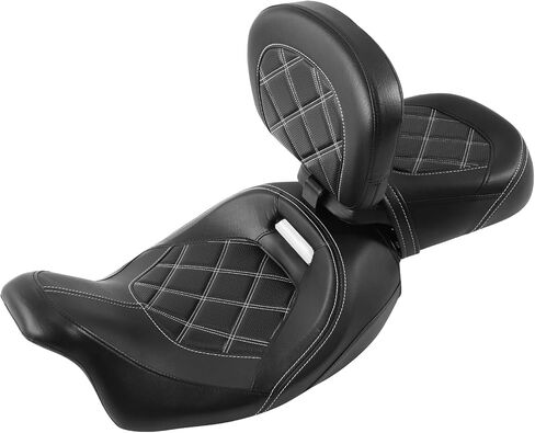 SLMOTO دراجة نارية راكب مقعد السائق مع ركاب Sissy Bar Backrest Tour Pack Pad Fit for Harley Davidson Touring Road King Street Glide Glide Tri-Glide 09-20 Trike 10-22 CVO Custom Bikes in Saudi Arabia
