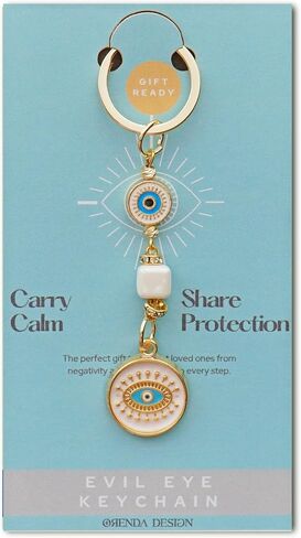Evil Eye Keychain Charm Collection – Gold-Plated Handmade Amulets for Spiritual Protection & Gift Giving in Kuwait
