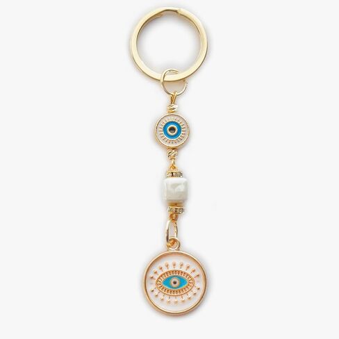 Evil Eye Keychain Charm Collection – Gold-Plated Handmade Amulets for Spiritual Protection & Gift Giving in Kuwait