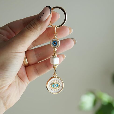 Evil Eye Keychain Charm Collection – Gold-Plated Handmade Amulets for Spiritual Protection & Gift Giving in Kuwait