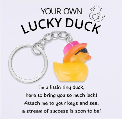 Lucky Duck Keychain – Good Luck Gift for New Job, Women, Friends – Inspirational Positive Keyring, Thinking of You Gift in Saudi Arabia