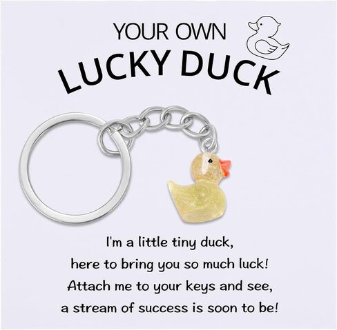Lucky Duck Keychain – Good Luck Gift for New Job, Women, Friends – Inspirational Positive Keyring, Thinking of You Gift in Saudi Arabia