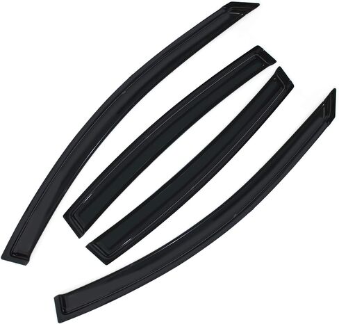 4pc Sun/Rain Guards Window Visor Wind Deflector Compatible with 08/09-12 Chevy Malibu Dark Smoke,No Maxx Hatchback model 94068 in Kuwait