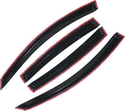 4pc Sun/Rain Guards Window Visor Wind Deflector Compatible with 08/09-12 Chevy Malibu Dark Smoke,No Maxx Hatchback model 94068 in Kuwait