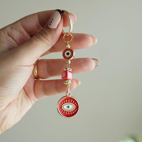 Evil Eye Keychain Charm Collection – Gold-Plated Handmade Amulets for Spiritual Protection & Gift Giving in Kuwait