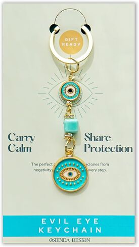 Evil Eye Keychain Charm Collection – Gold-Plated Handmade Amulets for Spiritual Protection & Gift Giving in Kuwait