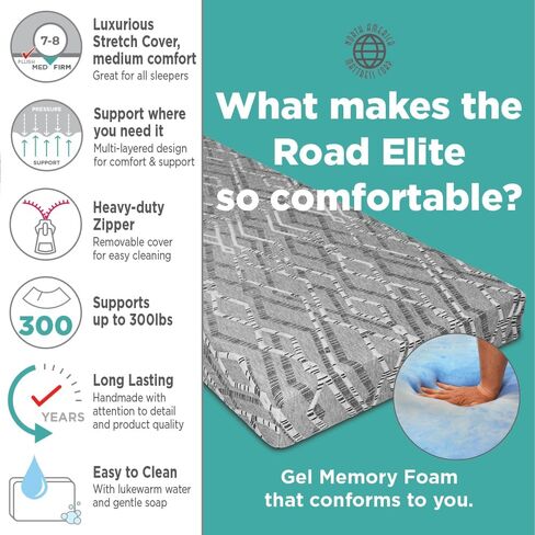Road Elite - Medium/Firm Memory Foam Foam Praystress ، 80 "× 32" × 6 " in Saudi Arabia