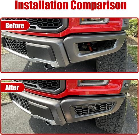 Front Bumper Fog Vent for Ford F150 Raptor 2016 2017 2018 2019 2020 Side Fender & Headlight Cover Trim(Matte Black) in Saudi Arabia