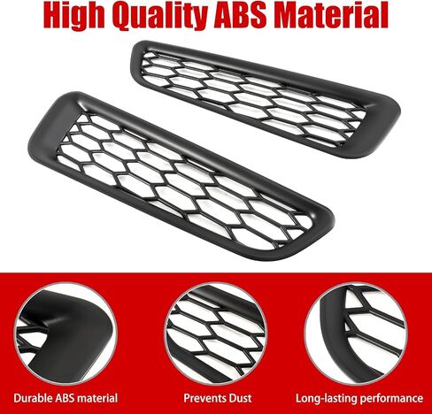 Front Bumper Fog Vent for Ford F150 Raptor 2016 2017 2018 2019 2020 Side Fender & Headlight Cover Trim(Matte Black) in Saudi Arabia