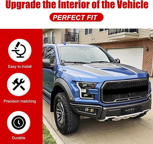 Front Bumper Fog Vent for Ford F150 Raptor 2016 2017 2018 2019 2020 Side Fender & Headlight Cover Trim(Matte Black) in Saudi Arabia