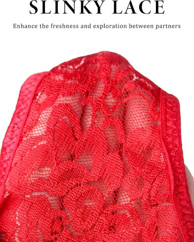 Lace Crotchless Panties Womens Floral Sexy Thong with Cute Bow Underwear for Women Plus Size S-2XL in Kuwait