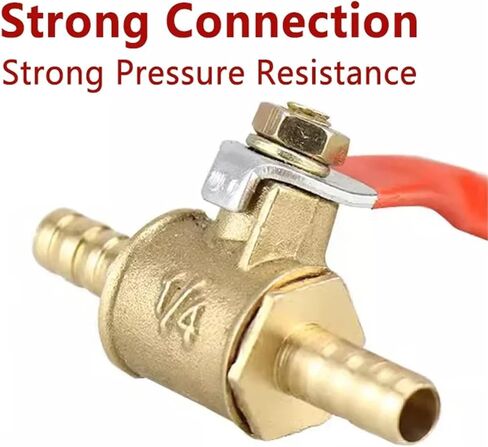 6 مم 8 مم 10 مم 12 مم مقبض الكرة الأحمر الصنبور الصنبور إغلاق صمام الكرة خرطوم البربرة خطوة المياه زيت الهواء غاز الوقود صمام نحاس صغير (OD 8MM ، 50 PCS) in Kuwait