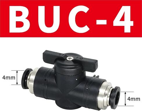 4mm 6mm 8mm 10mm 12mm Black Pneumatic Push in Quick Joint Connector Hand Valve to Turn Switch Manual Ball Current Limiting(BUC 10MM,10 PCS) in Saudi Arabia