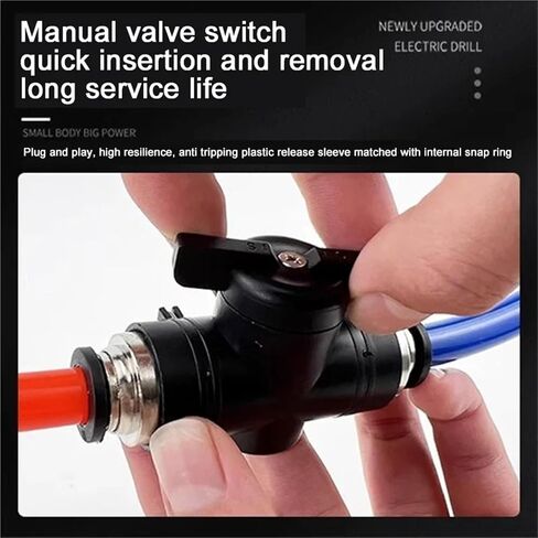 4mm 6mm 8mm 10mm 12mm Black Pneumatic Push in Quick Joint Connector Hand Valve to Turn Switch Manual Ball Current Limiting(BUC 10MM,10 PCS) in Saudi Arabia