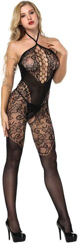 xoxingysm Womens High Waist Tights Stockings Thigh High Sexy Pantyhose Soft Lingerie Lace Bodysuit Underwear(B) in Saudi Arabia