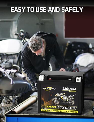 بطارية دراجة نارية YTX12-BS | بطارية Lithium PowerSports 12.8V 4AH 400CCA LIFEPO4 محرك بدء تشغيل بطارية ATV و UTV و SCOOTER و SNOWROMOBILE و 4 Wheeler والمزيد ... in Kuwait