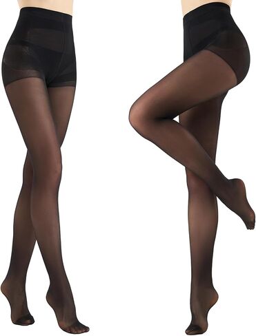 2 Pairs Ultra Strong Pantyhose for Women, 10D Rip Resistant Sheer Pantyhose, High Waist Control Top Tights in Kuwait