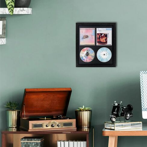 Double CD Frame with Double CD Booklet, Frame 2 CDs，CD Music Display Frame for Disc and CD Box, Signed CD Frame Display Case with Real Glass for Wallmount in Saudi Arabia