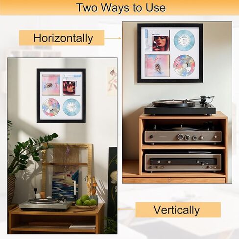 Double CD Frame with Double CD Booklet, Frame 2 CDs，CD Music Display Frame for Disc and CD Box, Signed CD Frame Display Case with Real Glass for Wallmount in Saudi Arabia