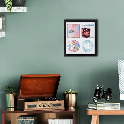 Double CD Frame with Double CD Booklet, Frame 2 CDs，CD Music Display Frame for Disc and CD Box, Signed CD Frame Display Case with Real Glass for Wallmount in Saudi Arabia