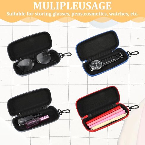 3pcs eyeglasses Zipper Sheipper مع الخطاف ، وحالة النظارات الشمسية المحمولة ، وحالات نظارات الدنيم للرجال والنساء in Kuwait