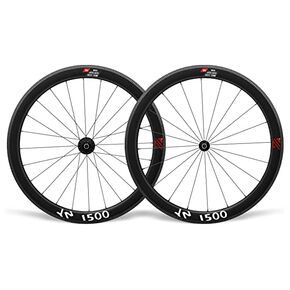 BUCKLOS YN1500 700C Carbon Fiber Road Bike Wheelset Rim Brake 38MM 50MM - Fit 10/11S Shimano Cassette Front 20H Rear 24H Spoke Wheels - Compatible with 23C/25C/28C Tubeless/Clincher Tire…