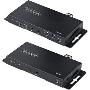 StarTech.com 4K HDMI Over Fiber Extender Kit, 4K 60Hz up to 3300ft (Single Mode) or 1000ft (Multimode) LC Fiber Optic, HDR, HDCP, Audio/RS232/IR Extender, Transmitter and Receiver Kit (ST121HD20FXA2)