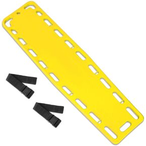 Jenaai 72.83 x 17.72 x 2.5 Inch Spine Board Stretcher with Backboard Straps, Backboard Immobilization Portable Spine Stretcher Plastics Spine Boards Lightweight Base Board (Yellow)