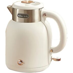 Bear ZDH-C15C1 Electric Kettle for Coffee & Tea, Stainless Steel Hot Water Boiler with Keep Warm Function, Auto Shut-Off, BPA Free, 1.5l, Ivory White