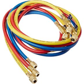 Yellow Jacket 29986 Plus II 1/4" Hose with Compact Ball Valve, 72" (Pack of 3)