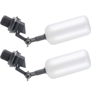 Float Ball Valve, 3/4 Inch Supply Tube Male Automatic Fill Feed Humidifier Tank Water with Adjustable Arm for Ponds, Livestock Water Trough, Aquariums, Aquaculture, Hydroponics and Reservoir (2 Pack)
